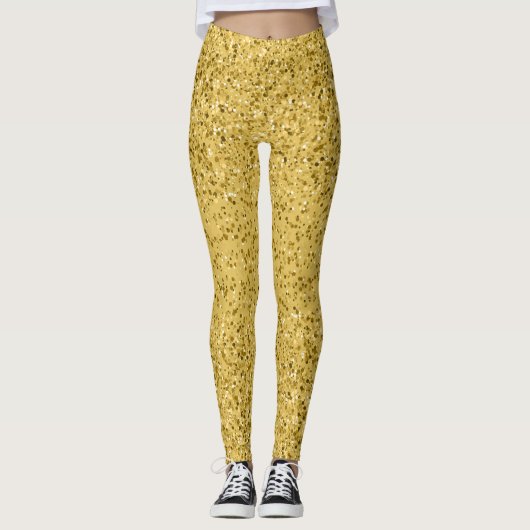 Gold Glitter Confetti Kijk Leggings (Voorkant)