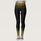 Gold Glitter Confetti Kijk Leggings (Voorkant)