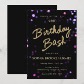 Gold Glitter & Confetti Lichten op zaterdag Kaart (Voorkant / Achterkant)