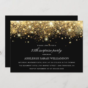 Gold Glitter Confetti & Lichten   Verzekeringspart Kaart