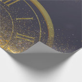 Gold Glitter Confetti middernacht Cadeaupapier (Hoek)