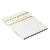Gold Glitter Confetti Name - Blocnote (Schuin)
