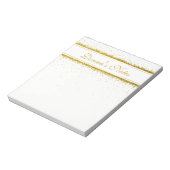 Gold Glitter Confetti Name - Blocnote (Linkerzijde)