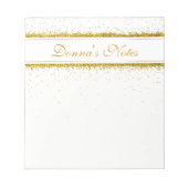 Gold Glitter Confetti Name - Blocnote (Voorkant)