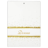 Gold Glitter Confetti Name - Klembord (Achterkant)
