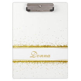 Gold Glitter Confetti Name - Klembord