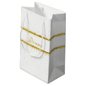 Gold Glitter Confetti Name - Small Gift Bag Klein Cadeauzakje (Achterkant Gekanteld)