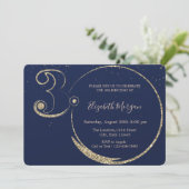 Gold Glitter Confetti Navy Blue 30th Birthday Kaart (Staand voorkant)