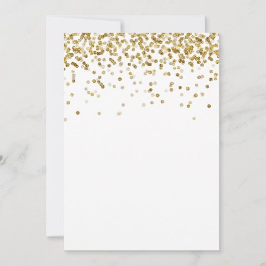 Gold Glitter Confetti Oh Baby, Baby shower nodigt  Kaart (Achterkant)