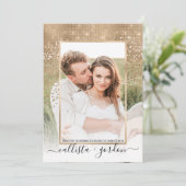 Gold Glitter Confetti Ombre Fotocollage Wedding Kaart (Staand voorkant)