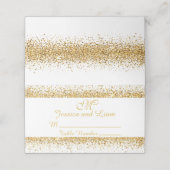 Gold Glitter Confetti op een witte achtergrond Plaatskaartje (Buitenkant ongevouwen)