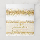Gold Glitter-Confetti op wit Plaatskaartje (Buitenkant ongevouwen)