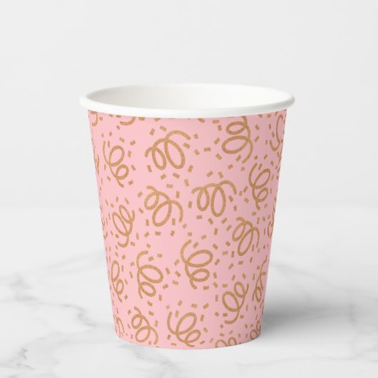 Gold Glitter Confetti Paper Cups Papieren Bekers (Voorkant)