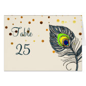 Gold Glitter Confetti Peacock Feathers Number (Voorkant Horizontaal)