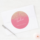 Gold Glitter Confetti Pink 12e verjaardag Ronde Sticker (Envelop)