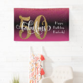 Gold Glitter Confetti Pink Ombre 50 & Fabulous Spandoek (Insitu)