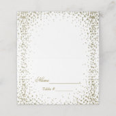 Gold Glitter Confetti Plaatskaartje (Buitenkant ongevouwen)