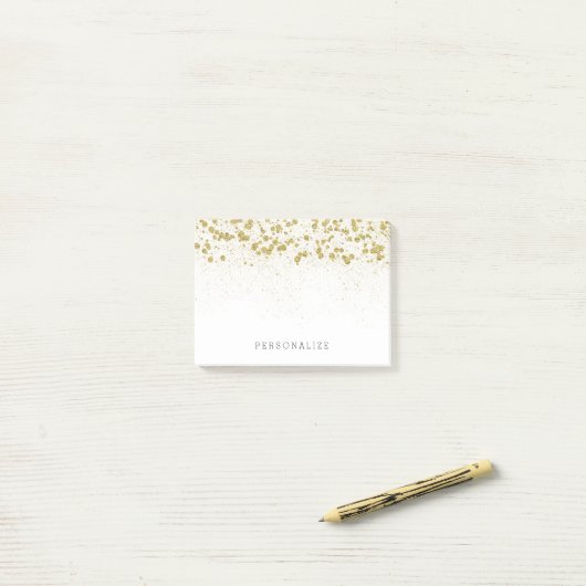 Gold Glitter Confetti Post-it® Notes (Op bureau)