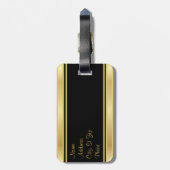 Gold Glitter Confetti Print Bagagelabel (Achterkant verticaal)