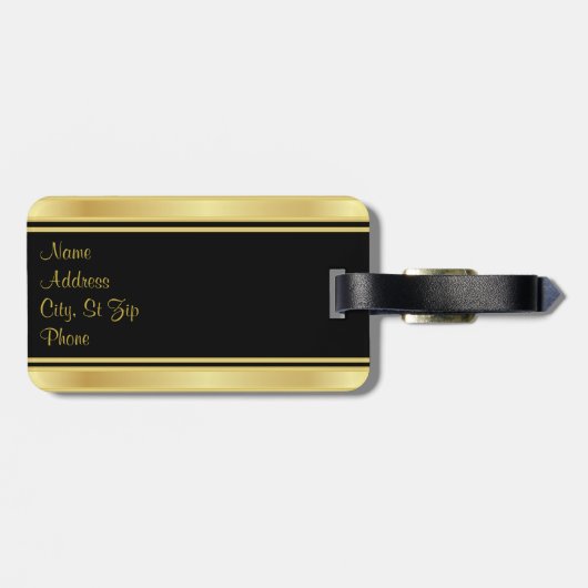 Gold Glitter Confetti Print Bagagelabel (Achterkant horizontaal)