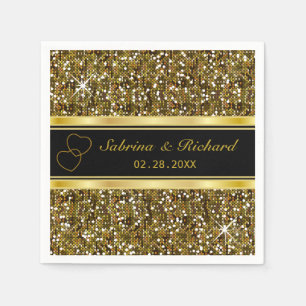 Gold Glitter Confetti Print   personaliseren Servet