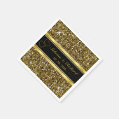 Gold Glitter Confetti Print | personaliseren Servet (Hoek)