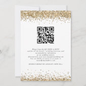 Gold Glitter Confetti QR Code Weddenschap Kaart (Achterkant)
