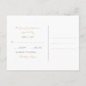Gold Glitter Confetti Response Briefkaart (Achterkant)
