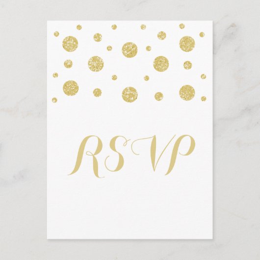 Gold Glitter Confetti Response Briefkaart (Voorkant)
