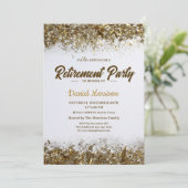 Gold Glitter Confetti Retirement Party 2024 Kaart (Staand voorkant)