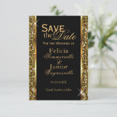 Gold Glitter Confetti Save The Date (Staand voorkant)