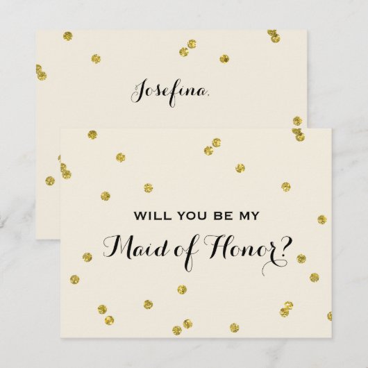 Gold Glitter Confetti | Schudden van eer Kaart (Voorkant / Achterkant)