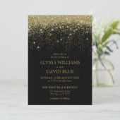 Gold Glitter Confetti Sparkle Elegant Wedding Kaart (Staand voorkant)
