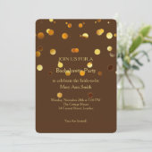 Gold Glitter Confetti Sparkles Bachelor Kaart (Staand voorkant)