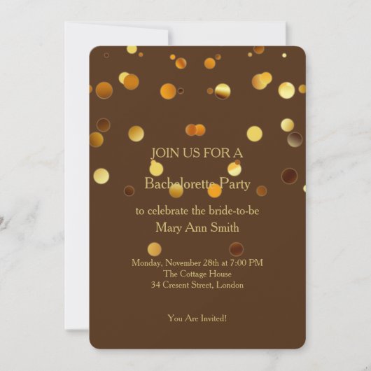 Gold Glitter Confetti Sparkles Bachelor Kaart (Voorkant)