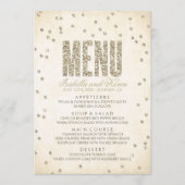 Gold Glitter Confetti Stippen Weddenschappen Menu (Voorkant)