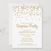 Gold Glitter Confetti Surprise verjaardagsfeestje Kaart (Voorkant)