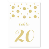 Gold Glitter Confetti Trouwtafel Kaart (Achterkant)