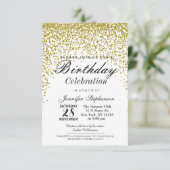 Gold Glitter Confetti verjaardagsfeestjes Kaart (Staand voorkant)