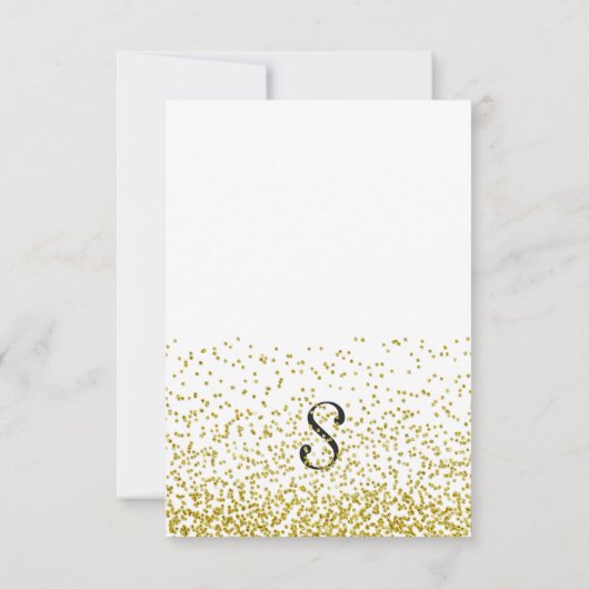 Gold Glitter Confetti verjaardagsfeestjes Kaart (Achterkant)