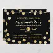 Gold Glitter Confetti Verloving Kaart (Voorkant / Achterkant)