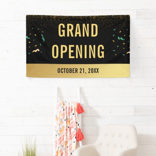 Gold Glitter & Confetti voor grote opening Spandoek (Insitu)
