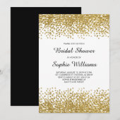 Gold Glitter Confetti Vrijgezellenfeest Kaart (Voorkant / Achterkant)