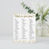 Gold Glitter Confetti Wat zit er in je portemonnee Briefkaart (Staand voorkant)