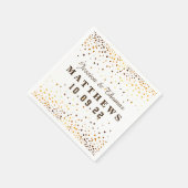 Gold Glitter Confetti Wedding Faux Folie Servetten (Hoek)