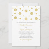 Gold Glitter Confetti Wedding Invite Kaart (Voorkant)