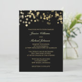 Gold Glitter Confetti Wedding Kaart (Staand voorkant)