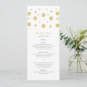 Gold Glitter Confetti Wedding Menu (Staand voorkant)