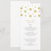 Gold Glitter Confetti Wedding Menu (Voorkant / Achterkant)