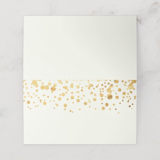 Gold Glitter Confetti Wedding Place Card Plaatskaartje (Buitenkant ongevouwen)